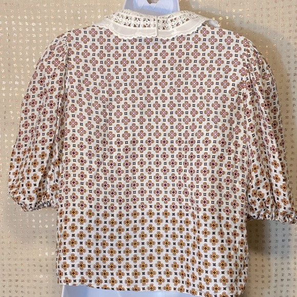 Maje Cosange Embroidered Collar Button Down Linen Shirt - Picture 10 of 13